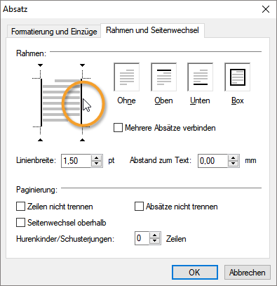 Format | Absatz - ReKa Rahmen