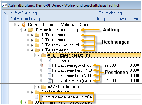 t-amp-Tabelle Aufmaßprüfung