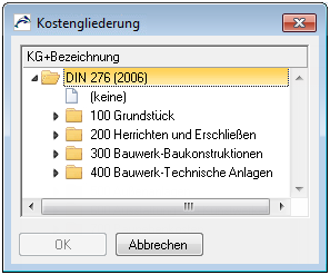 Eigenschaften - Kostenübersicht (KG)