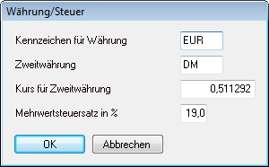 Währung/Steuer