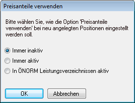 Preisanteile verwenden