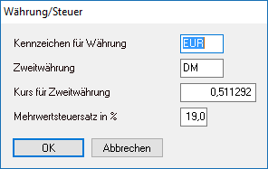 Währung/Steuer