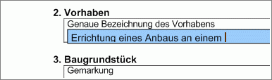 PDF-Eingabefeld ausfüllen