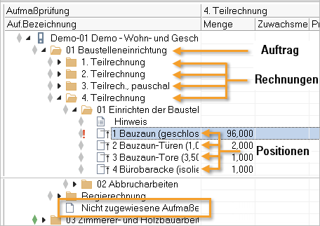 t-amp-Tabelle Aufmaßprüfung