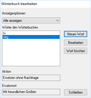 Wörterbuch bearbeiten
